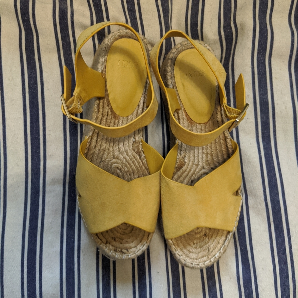 SOLD! Asos Yellow Espadrille Platform Sandals